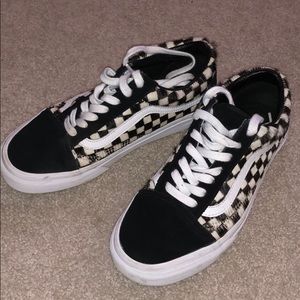 Limited Edition Fur Checkered Vans